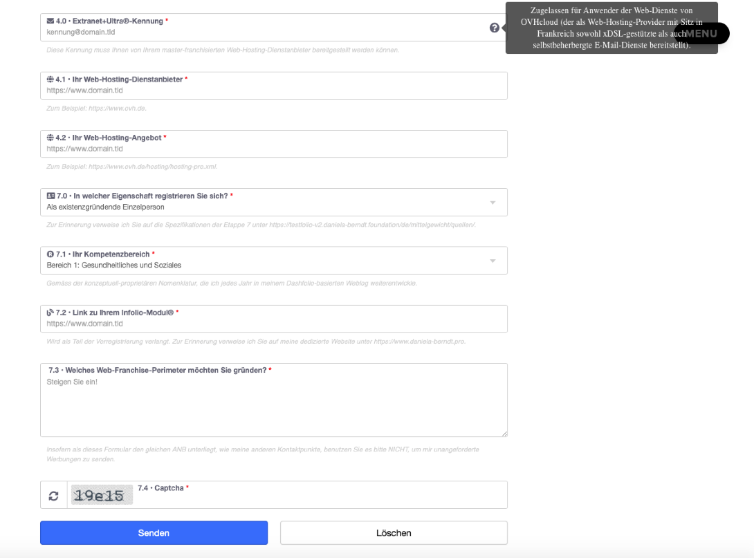  Vorregistrierung 2020 (v3.7/2022). Autorin: Daniela BERNDT. Web-Adresse: https://dashfolio-2020.daniela-berndt.foundation/de/mitgliedschaft/. Alle Rechte vorbehalten. 